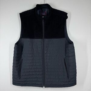 Untuckit Gosset Black Quilted Vest Men’s XXL Insulated Zipper Pockets Corduroy
